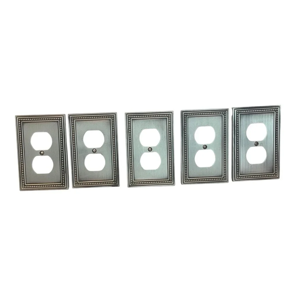 Lot of 5 2005 LHMC Liberty Hardware Metal Electrical Outlet Plate Cover